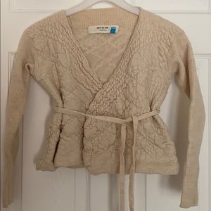 Creamy White Sparrow Brand Wool Blend Shrug